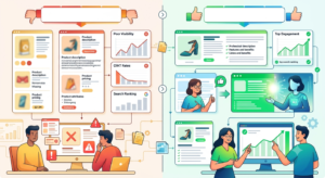 Comparison between optimized and unoptimized ecommerce content