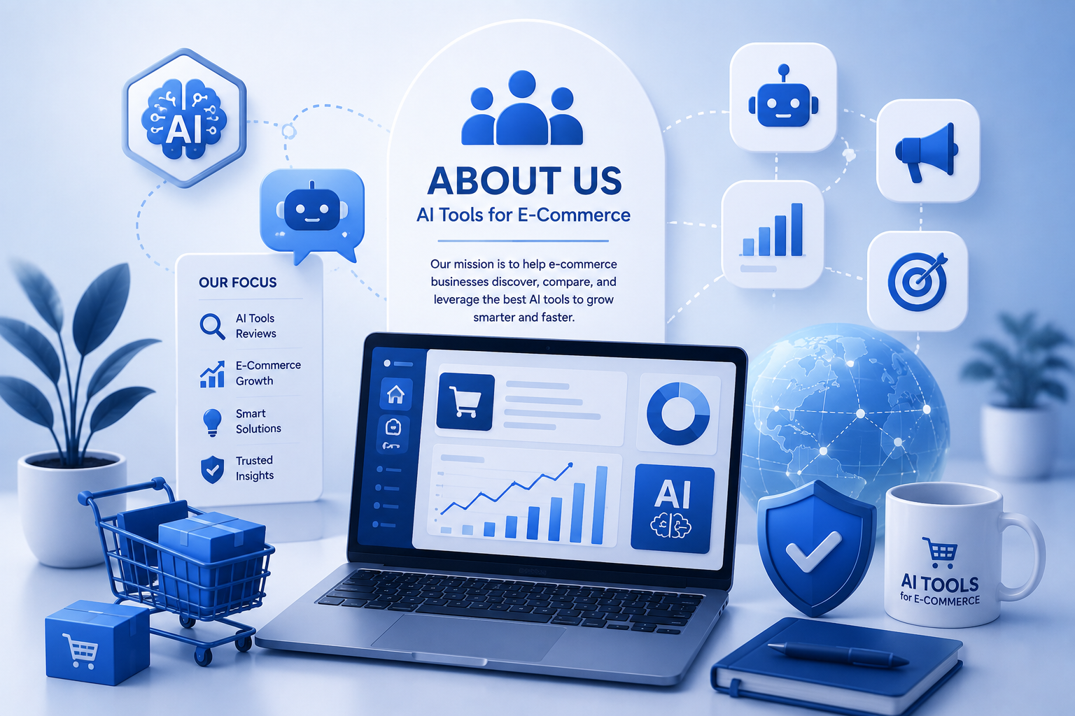 About AI Tools for Ecommerce team and mission illustration