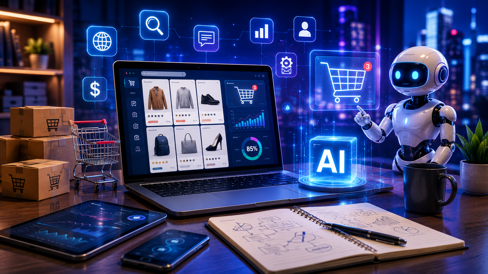 AI tools for ecommerce dashboard with automation and analytics