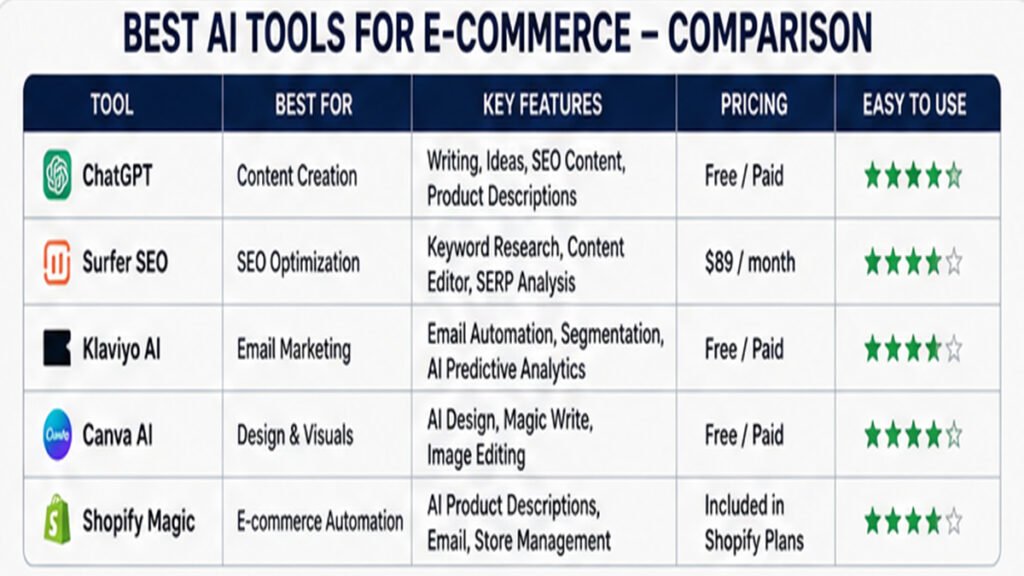 Comparison chart of artificial intelligence platforms