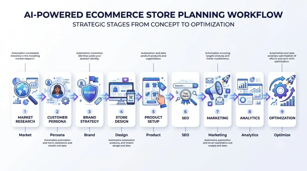 AI-powered eCommerce store planning workflow