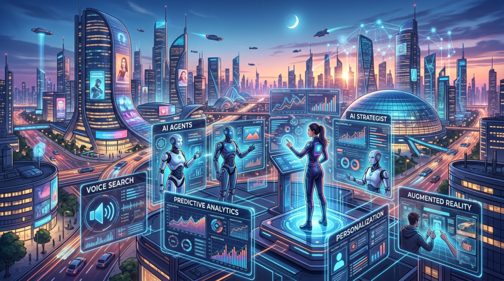 AI-powered marketing workflow from content creation to analytics