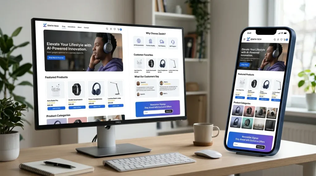 AI-powered eCommerce homepage design