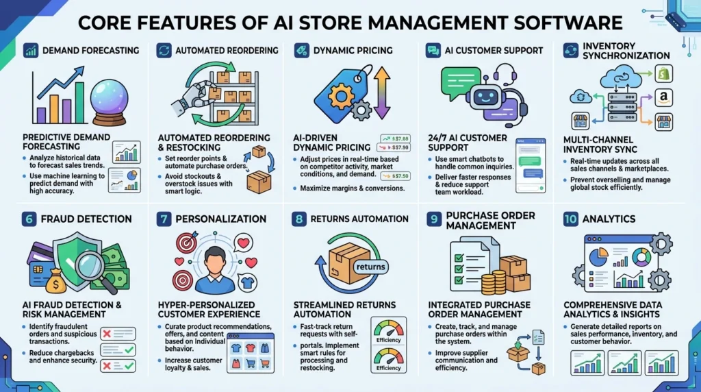 Ecommerce automation features including forecasting and inventory management