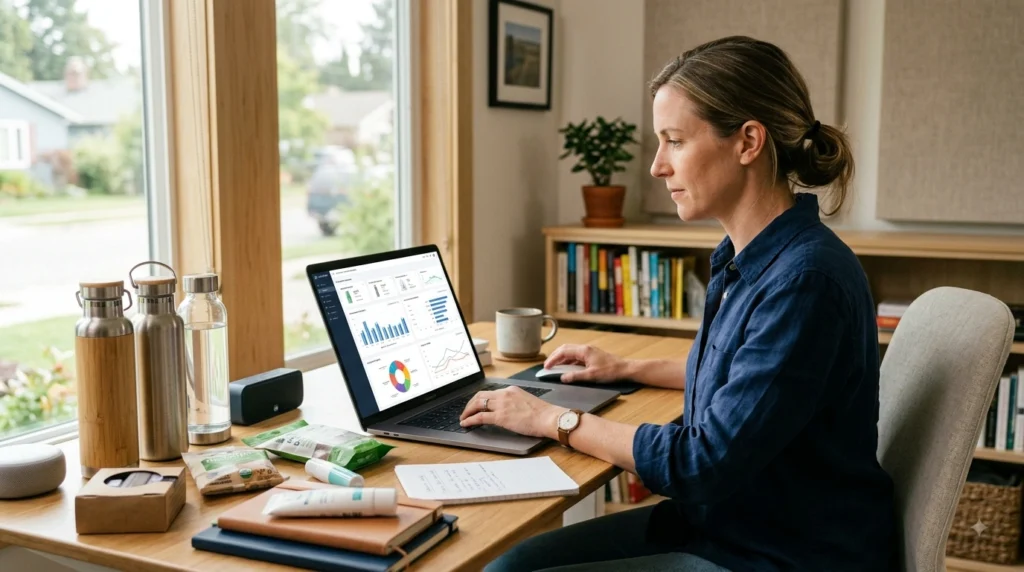 Ecommerce analytics dashboard showing sales and customer behavior insights