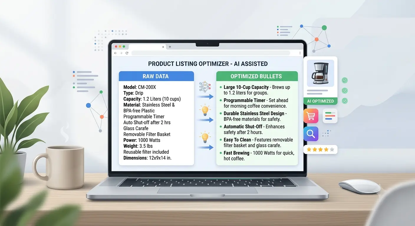 AI product bullet point generator for ecommerce listings