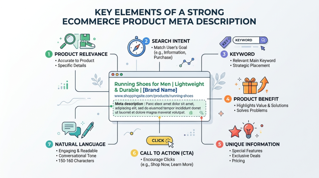 Key elements of an ecommerce meta description
