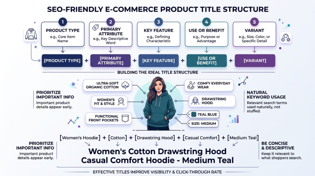 SEO-friendly product title structure for e-commerce